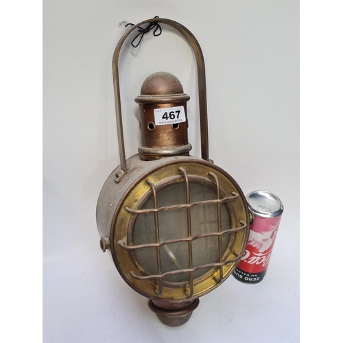 467 - Antique copper ships lantern