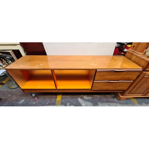 482 - Super mid century modern sideboard with a double open area for Vinyl records. Great piece.