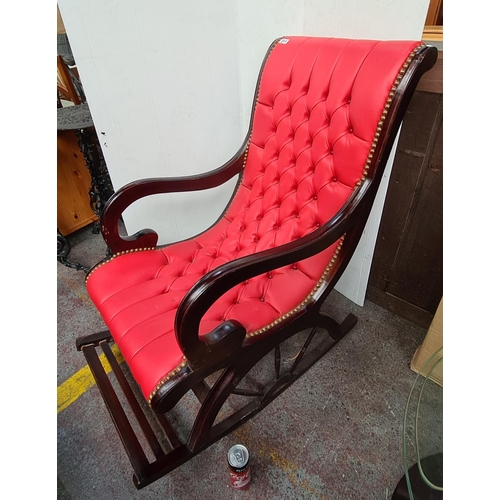 511 - Rocking chair with red button back covering