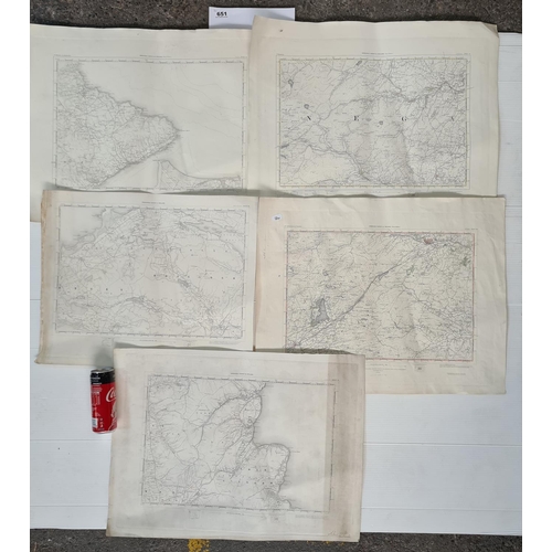 651 - 5 ordnance survey maps of Ireland dated 1916