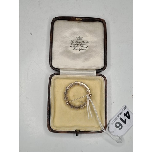 416 - Victorian 14k gold brooch with a cultured pearl halo. In lovely old Box from John Byrne and son Live... 