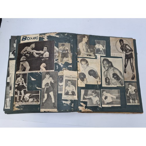 203 - Vintage Sports scrap book covering football and boxing from the 1950s