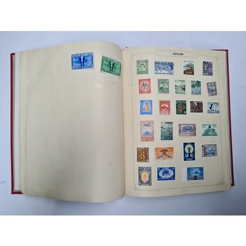 363 - Very Good quality Red  Stamp Album with mint and high value stamps. World stamp album.