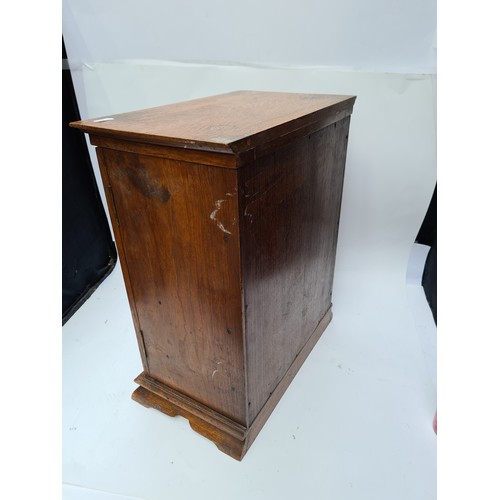 257 - Super arts and craft Miniature cabinet. May be an apprentice piece. (45cm high x 34 cm wide x 21cm d... 