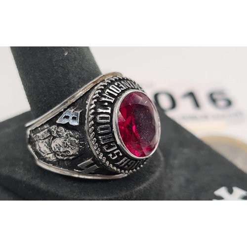 16 - 1984 high school championship ring. (Mineola) Marked Hi ULT. Lovely quality ring lots of detail with... 