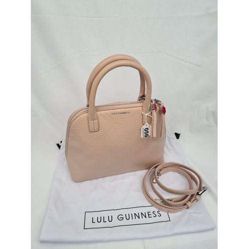 56 - Genuine leather, Lulu Guinness cross-body bag in powder pink. In excellent condition with silver-ton... 