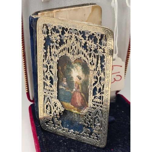 613 - Victorian Pierced notebook or dance card holder (possibly silver) lots of work with a propelling pen... 