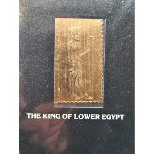 629 - Twenty 23k Gold Stamps from the life and tomb of Tutankhamen. all the Stamps are stamped 23k gold.