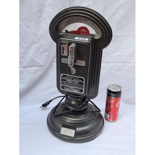 119 - Good quality Spirit of St louis Tall American style parking meter Radio and cassette tape player. Fu... 