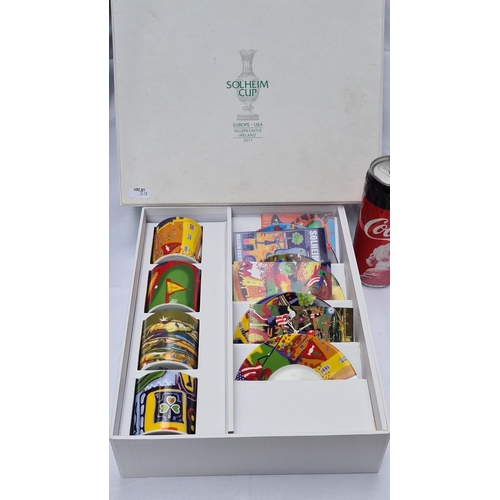 130 - Tipperary Crystal, Solheim Cup tea set in presentation box, as new with certificate. Only presented ... 