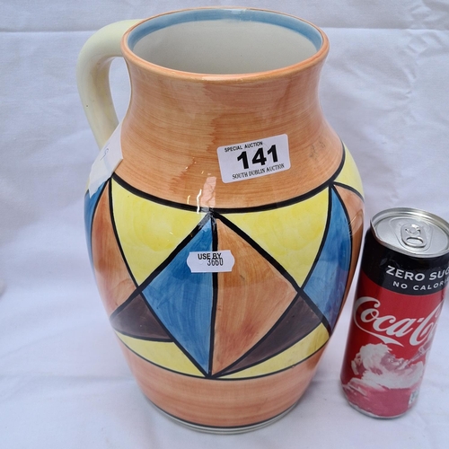 141 - Bizzare by Clarice Cliff hand-painted large (27cm tall) single handled jug/vase Believed to be a mod... 