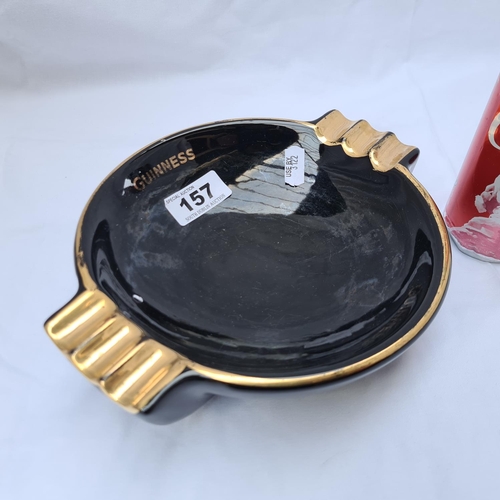 157 - Original Guinness black and gold ceramic ash tray