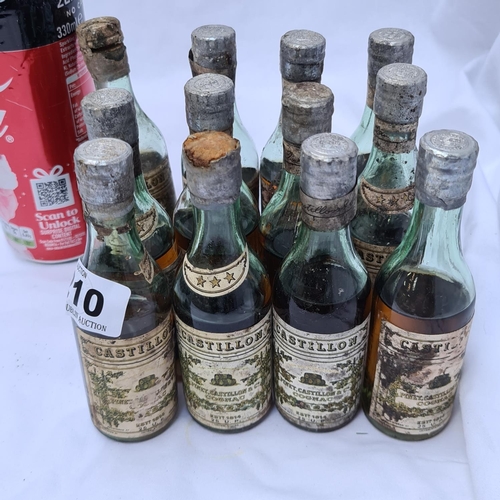 210 - Vintage Castillon. Pinet, Castillon & Co. Cognac. 12 X  miniature bottles. Full (70cl) bottles of Ca... 