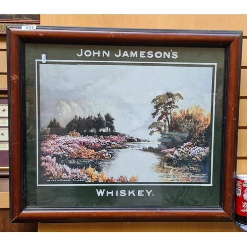 237 - Large framed facsimile print of John Jameson's Whiskey in a nice antique frame