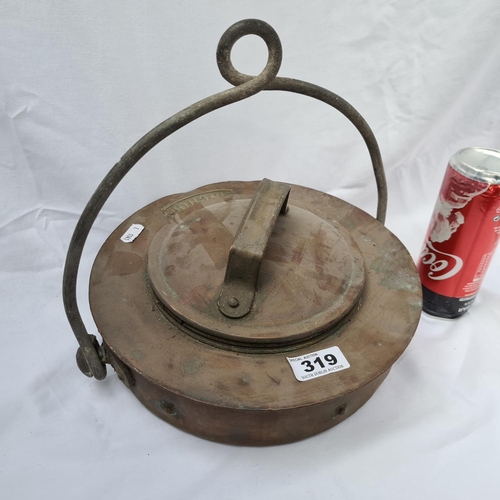 319 - An antique 'meteorite' 'anchor' pot in copper.