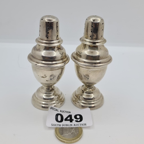 49 - Heavy Sterling Silver Salt and Pepper pots.