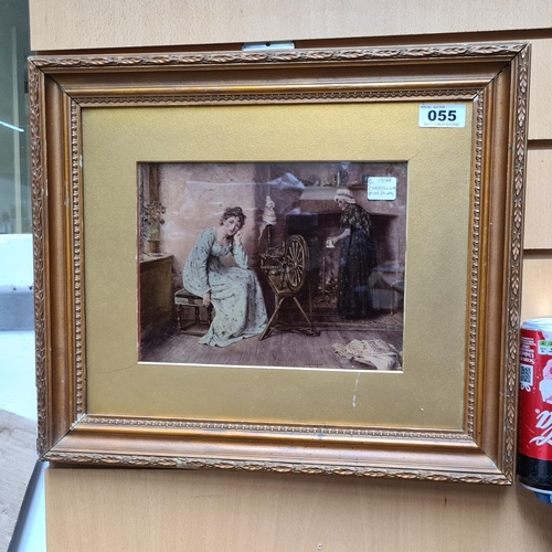 55 - Original Victorian crystoleum painting. Dates from c. 1880 – c. 1900. 

Medium: Print pasted face do... 