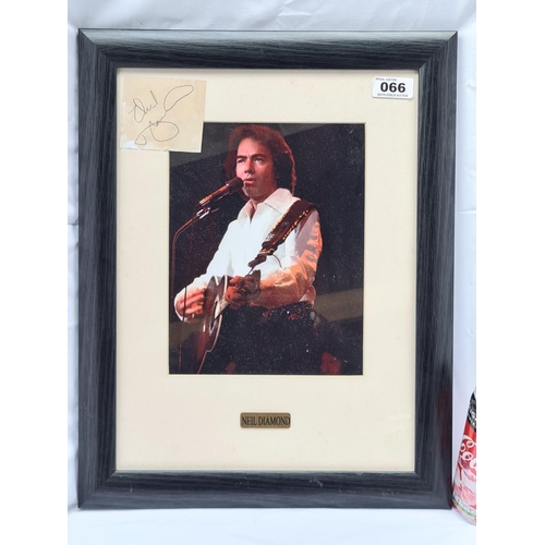 66 - Neil Diamond signature with accompanying photo. All nicely framed and mounted. Previously sold at Ro... 