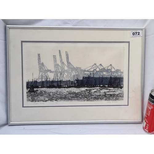 72 - Cathy Henderson print, lithograph, signed. 'Dockyard Evening'. Work has previously sold at Ross's. C... 