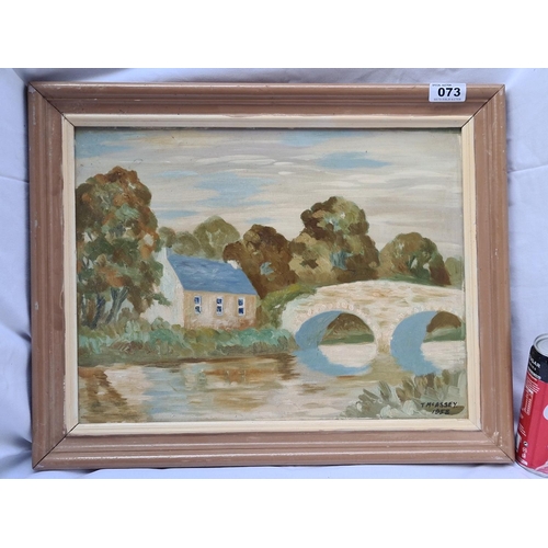 73 - Original Tom McAssey 'Irish Rural Scene'  1958. McAssey is an Irish Postwar & Contemporary artist Hi... 