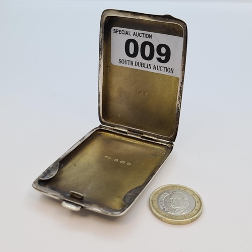 9 - Sterling Silver card case. With Birmingham hallmarks.
