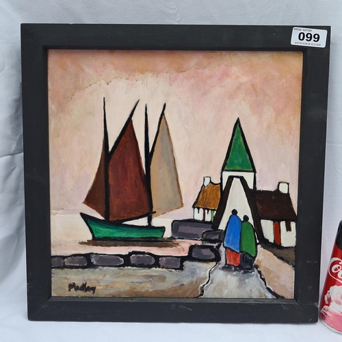 99 - After Markey Robinson. Irish painter and sculptor with a primitive representational style.