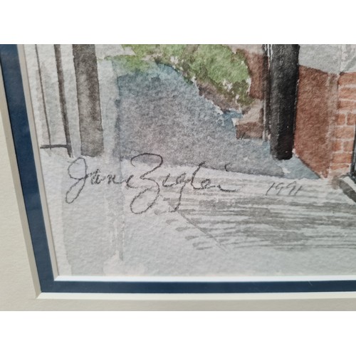 75 - Original Jane Begleir watercolor, 1991. 'Presented to his excellency Charles J Haughey, T.D, Taosise... 