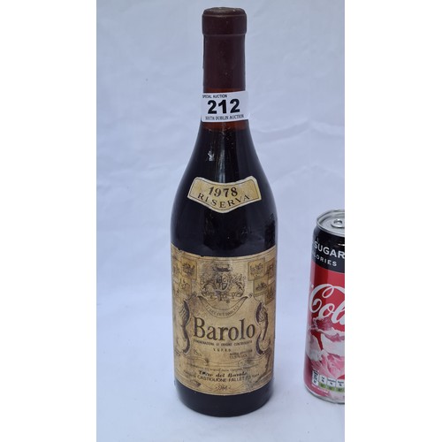 212 - Barolo 1978, Piemonte Castiglione Falletto Italia . One x 75cl bottle. According to numerous website... 