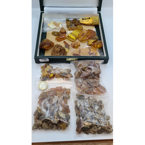17 - Good size box of natural baltic amber including, Large Very vivid pendent mounted in 925 etc Super l... 