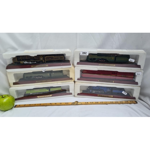 392 - Set of 6 model trains. One SNCB 12 Class, DR 05 Class, S 3/6 Class, Pacific Chapelon Nord, SNCB 12 C... 