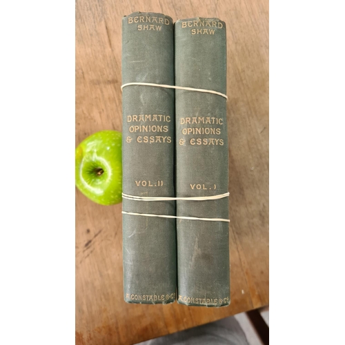 686 - Two books 'Dramatic Opinions and Essays' Vol I and II by Bernard Shaw . Copyright 1906 USA.