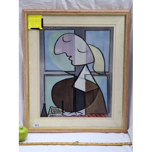 73 - Large Pablo Picasso, 'Bust of a Woman in Profile', (1982) Print. Mm: 70 cm x 60 cm.