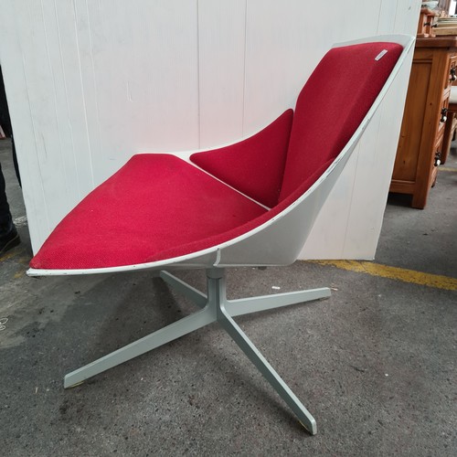 540 - Super space age lounge chair by Jehs + Laub for FRitz Hansen with red fabric (some small chips on th... 