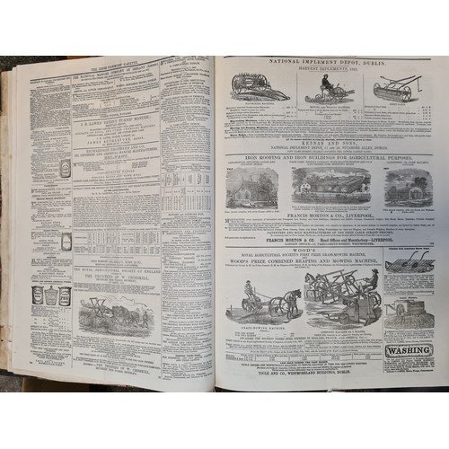 416 - Large Ledger style book holding the The Irish Farmers Gazette and Journal of practical horticulture ... 