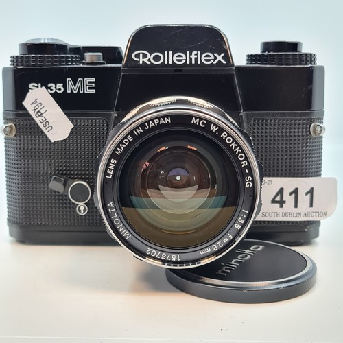 411 - RolleiFlex SL35 Me 35mm camera. Super condition. Top brand with Very clean Minolta 28mm lens made in... 