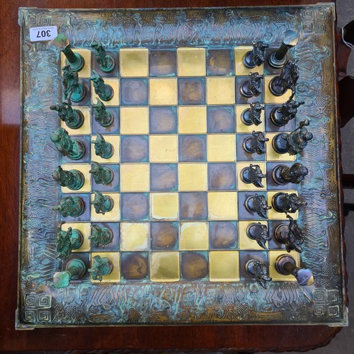 307 - Full set of 'Marinakis', Ancient Greek style chess set with all piece brand new in box and matching ... 