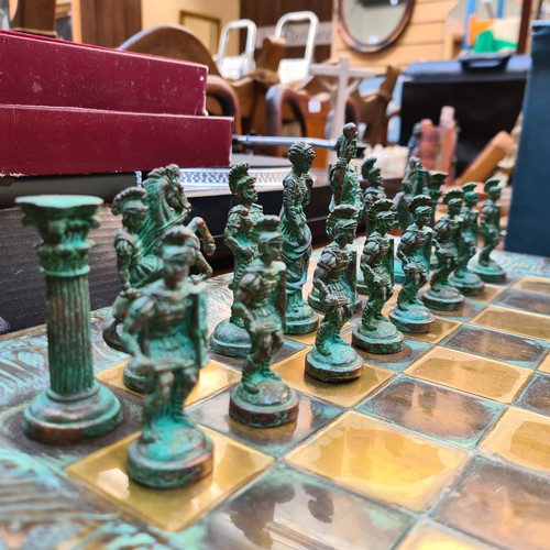 307 - Full set of 'Marinakis', Ancient Greek style chess set with all piece brand new in box and matching ... 