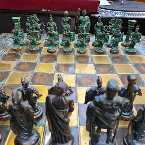 307 - Full set of 'Marinakis', Ancient Greek style chess set with all piece brand new in box and matching ... 