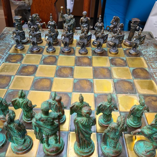 307 - Full set of 'Marinakis', Ancient Greek style chess set with all piece brand new in box and matching ... 