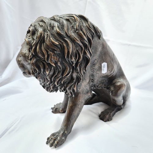 175 - Large antique Bronze lion statue. Very heavy. Super piece. not signed but looks old