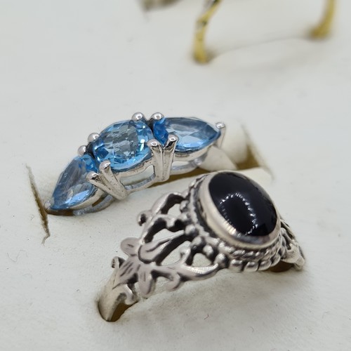 20 - 32 Beautiful Silver rings. All 925 Sterling and lots of large stone Examples. The vendor wishes to k... 