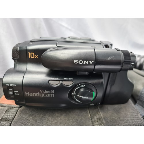 196 - JVC GZ-MG21EK Camcorder. Brand new in box. And two Sony Camcorders in Bags.