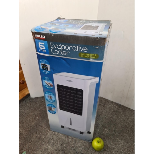 667 - Arlec 6 litre Evaporative Cooler, with remote and 12 hour timer. Brand new in box.