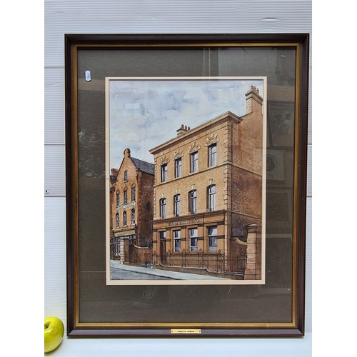 52 - Set of six Jim Dunlop watercolour and ink paintings of Ulster Bank branches around Ireland. Jim Dunl... 