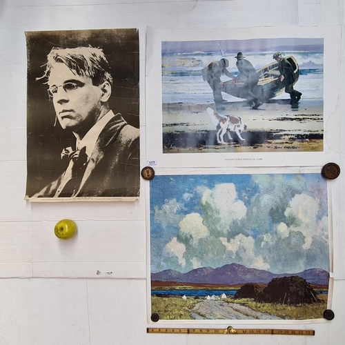 177 - Three posters, a Paul Henry, a John Skelton and image of William Butler Yeats. Approx 22 x 27 inches... 