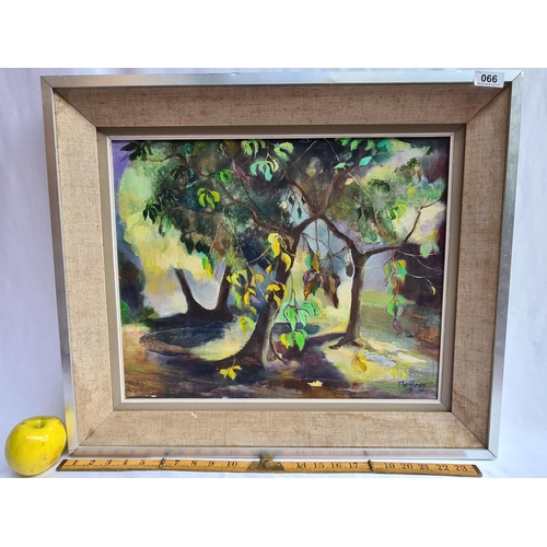 66 - Vintage 1970's oil on board featuring woodland scene. Signed by artist J Goughnesty, Well known arti... 