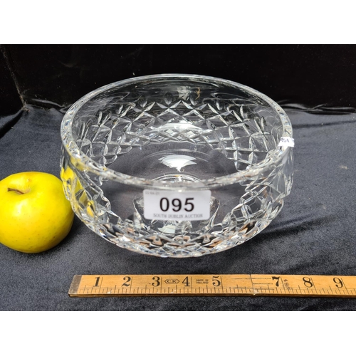 95 - Waterford footed crystal fruit bowl, 7 inch diameter. Nice weight.