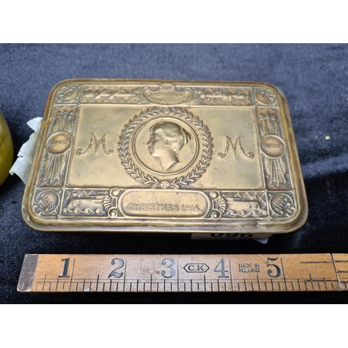 96 - WWI Princess Mary tobacco tin. Sent to Soldiers in the front line during World War 1
