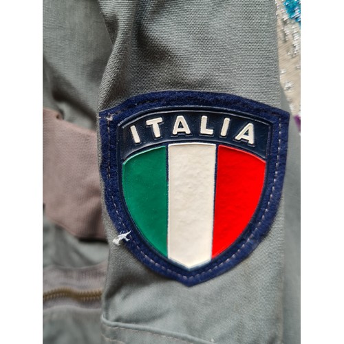 224 - Genuine Italian airforce Mechanics overalls Size Medium with patches and insignia.