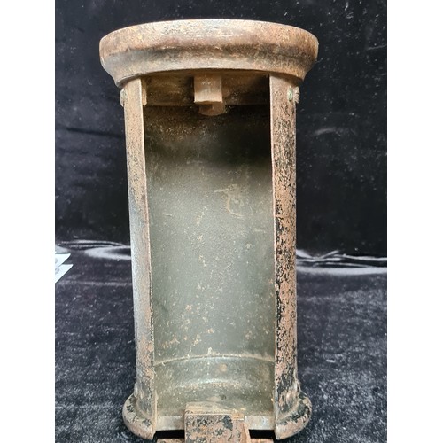 212 - Heavy 19th century cast metal Train ticket  dispenser with brass manufacturer's plaque. Please see m... 